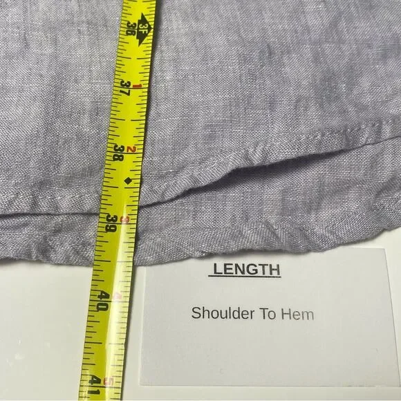 Tahari 100% Linen Short Sleeve Coastal Beachy Shirt Dress Women's Size 1X - Picture 14 of 14